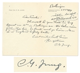 Carl Jung Autograph Letter Signed on His Personal Stationery