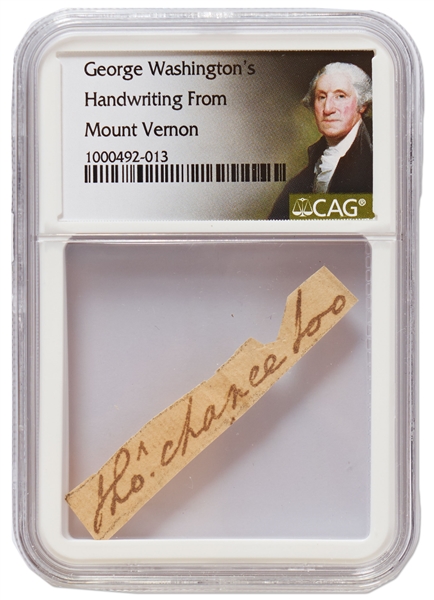 George Washington Handwriting -- Encapsulated by CAG