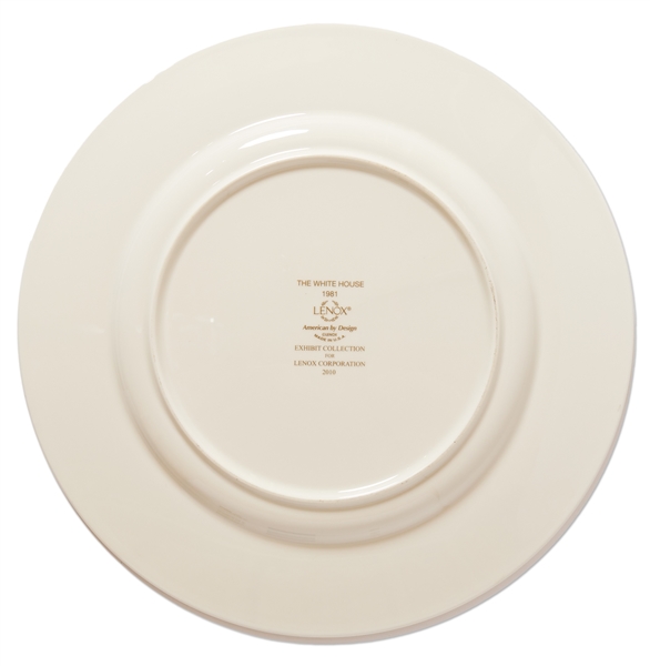 Ronald Reagan White House Dinner Plate China from the Lenox Exhibit Collection -- Formal Design Used for State Dinners