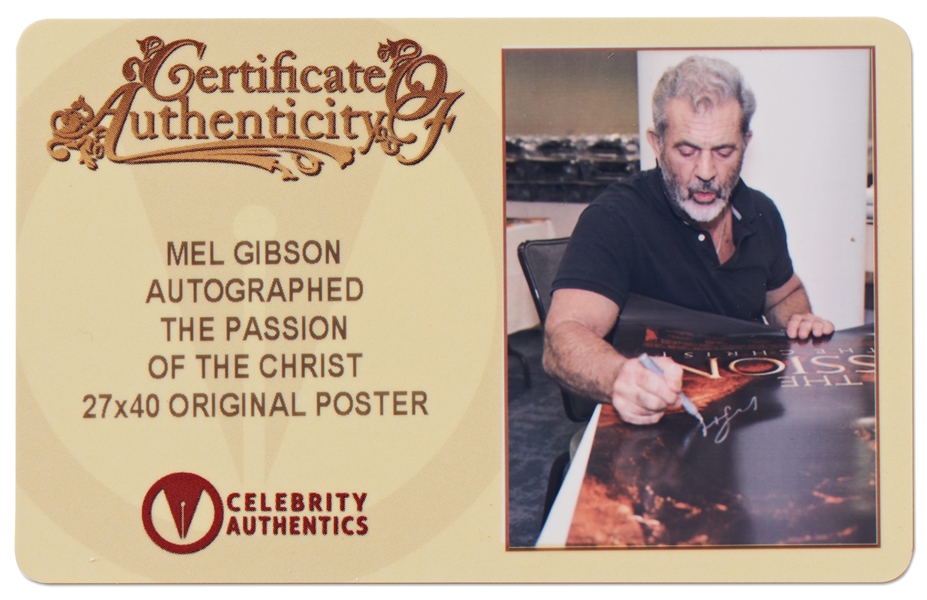Mel Gibson Signed ''The Passion of the Christ'' Movie Poster -- With Celebrity Authentics COA