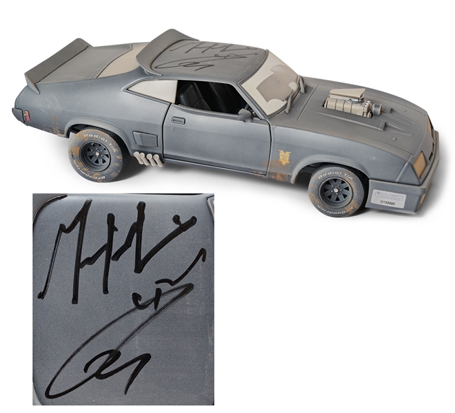 Mel Gibson and Tom Hardy Signed ''Mad Max'' Ford Falcon XB Interceptor Model Car