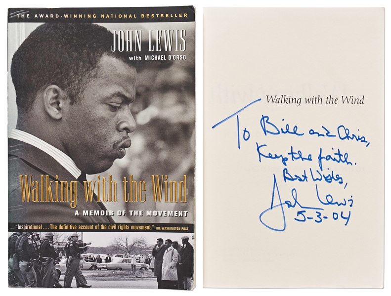 John Lewis ''Walking With the Wind'' Signed Civil Rights Book