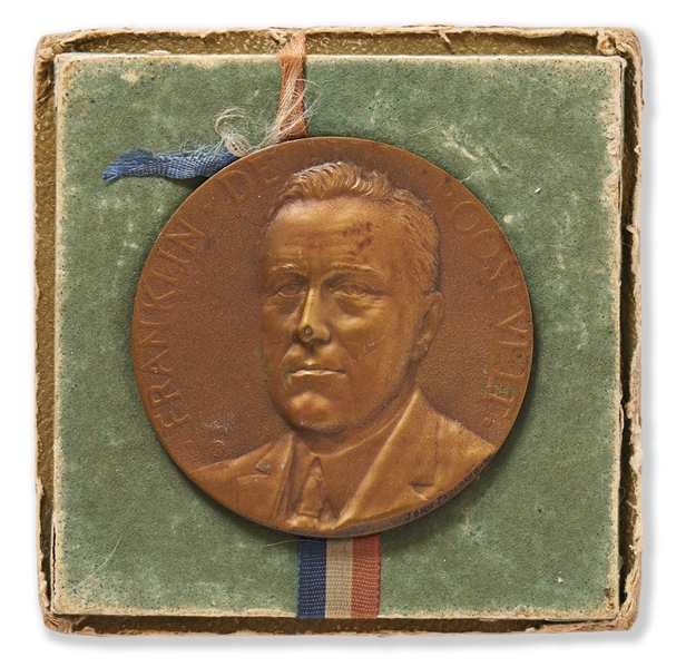 Franklin D. Roosevelt Bronze Medal by Sculptor John Paulding