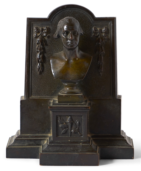 Pair of Bronze George Washington and Abraham Lincoln Bookends -- Cast by Griffoul's Newark Foundry, Circa Early 20th Century