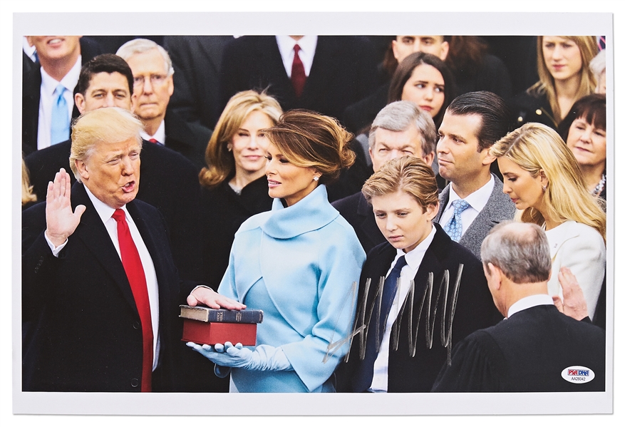 Donald Trump Signed Photo of His Inauguration -- Large Photo Measures 18'' x 12'' -- With PSA/DNA COA