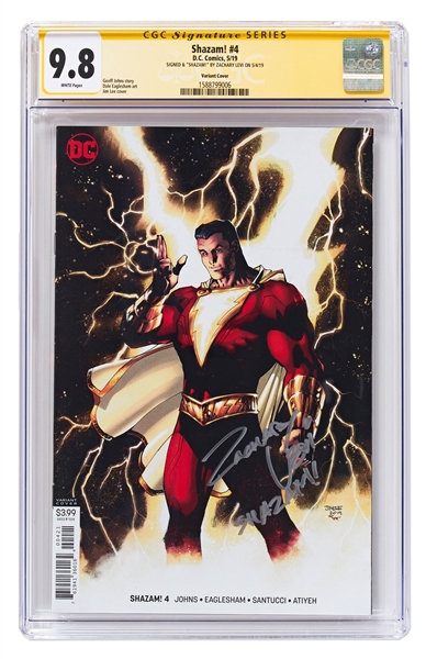 Zachary Levi Signed ''Shazam!'' #4 Comic Book -- CGC Encapsulated & Graded 9.8