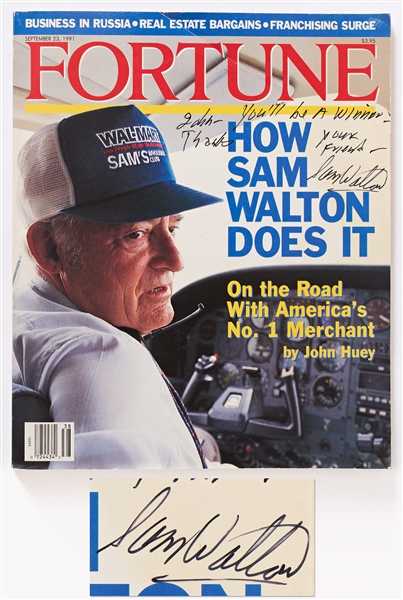 Sam Walton Signed ''Fortune'' Magazine -- With PSA/DNA COA