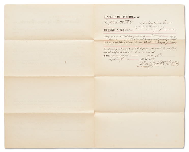 Frederick Douglass Document Signed as Recorder of Deeds