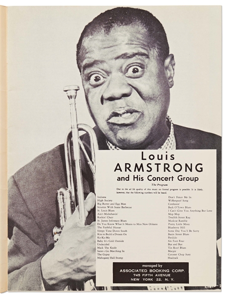 Louis Armstrong Signed Program -- Also Signed by His Band Members