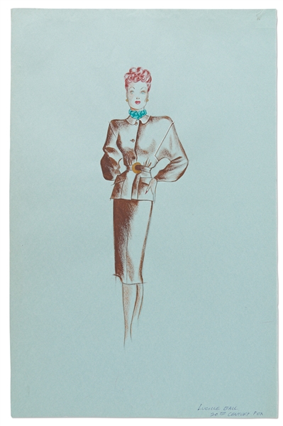 Lucille Ball Costume Sketch for 20th Century Fox