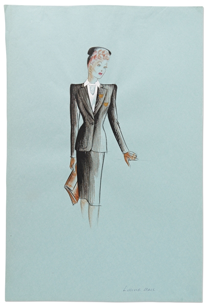 Lucille Ball Costume Sketch for 20th Century Fox