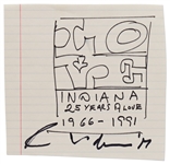 Robert Indiana Signed LOVE Sketch -- 25 YEARS of LOVE