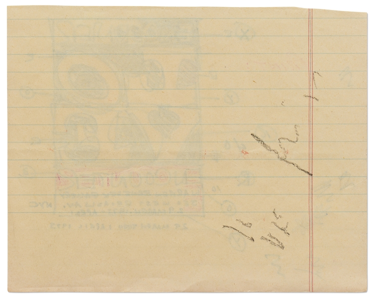 Robert Indiana Signed ''LOVE'' Sketch -- Indiana's Draft for the Artwork Promoting the ''Encounter'' Exhibition at the Warren Benedek Gallery in 1973