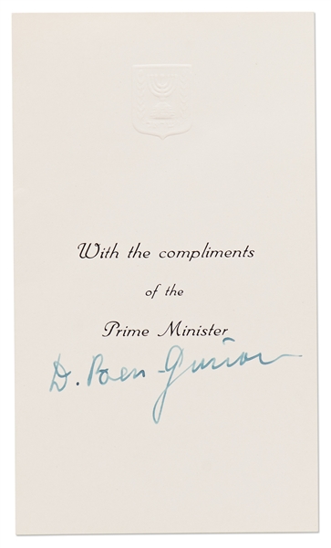 David Ben-Gurion Signature as Israel's Prime Minister from 1960