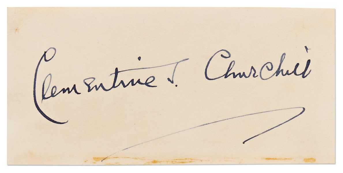 Signature of Clementine Churchill, Wife of Winston Churchill
