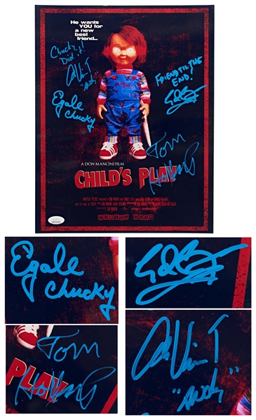 ''Child's Play'' Cast-Signed 11'' x 14'' Photo -- The First Movie Featuring Horror Movie Villain Chucky -- With JSA COA