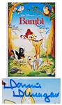 Bambi Cast-Signed 12 x 18 Poster Photo -- Signed by the Original Actors Who Voiced Bambi & Thumper in the 1942 Film -- With PSA/DNA COA