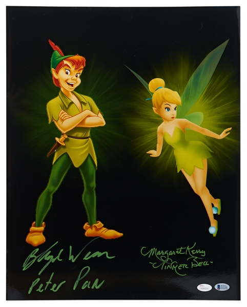 Large 20'' x 16'' Photo Signed by the Cast of ''Peter Pan'': Blayne Weaver as Peter Pan & Margaret Kerry as Tinker Bell -- With Beckett & JSA COAs