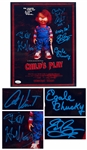 Childs Play Cast-Signed 11 x 14 Photo -- The First Movie Featuring Horror Movie Villain Chucky -- With JSA COA