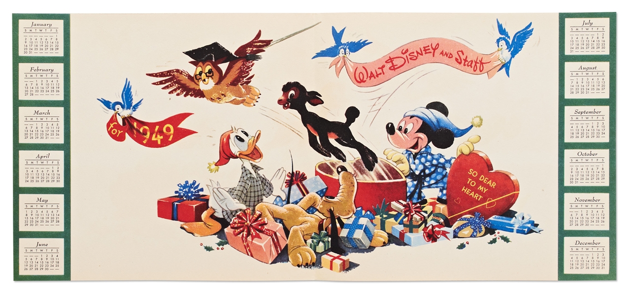 Original 1948 Walt Disney Productions Christmas Card