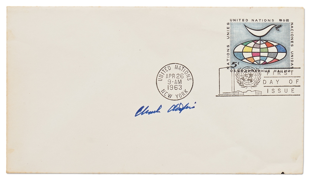 Charlie Chaplin Signed First Day Cover Commemorating the United Nations -- With PSA/DNA COA