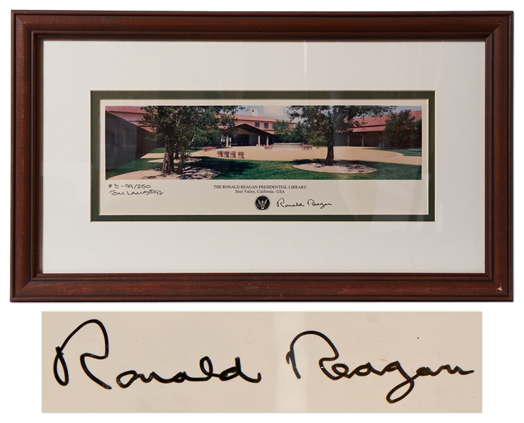 Ronald Reagan Signed Limited Edition Photo of His Presidential Library -- Panoramic Photo Measures 14.5'' x 5''