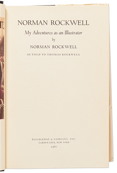 Norman Rockwell Signed First Edition of ''My Adventures as an Illustrator'' -- Uninscribed