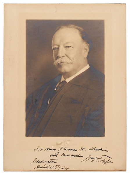 William Howard Taft Signed Photo as Supreme Court Chief Justice -- Measures 9.375'' x 12.875''