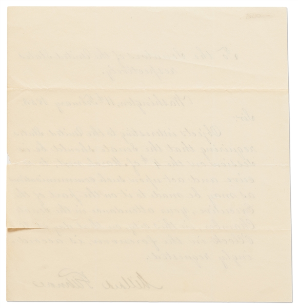 Millard Fillmore Letter Signed as President, Calling the Senate into Session for the Inauguration of His Successor, Franklin Pierce
