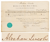 Abraham Lincoln Document Signed, Equipping Virginian Daniel Lamb with Arms for protection against domestic violence, insurrection, invasion, or rebellion -- Lamb Led the Secession of West Virginia