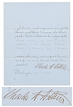 Chester Arthur Document Signed as President, Sending Condolences to the Emperor of Germany