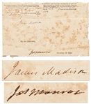 James Madison and James Monroe Signed Ships Papers