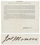 James Monroe Signed Act, Passed on the Eve of War in 1812 -- Calling on Private Armed Vessels to Defend the U.S.: …You are to pay the strictest regard to the rights of neutral powers…