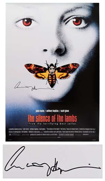 Anthony Hopkins Signed ''Silence of the Lambs'' Movie Poster