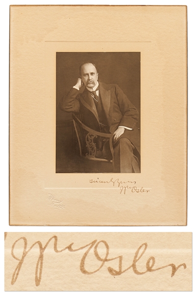 The Father of Modern Medicine, William Osler Signed Photo Mat