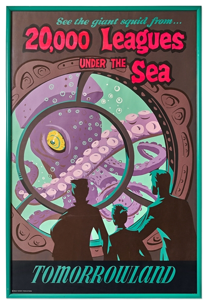 Original Disneyland Silk-Screened Park Attraction Poster for ''20,000 Leagues Under the Sea'' in Near Fine Condition -- One of the Rarer Disneyland Posters