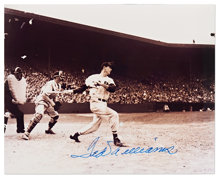 Ted Williams Glossy 10'' x 8'' Signed Photo -- Near Fine