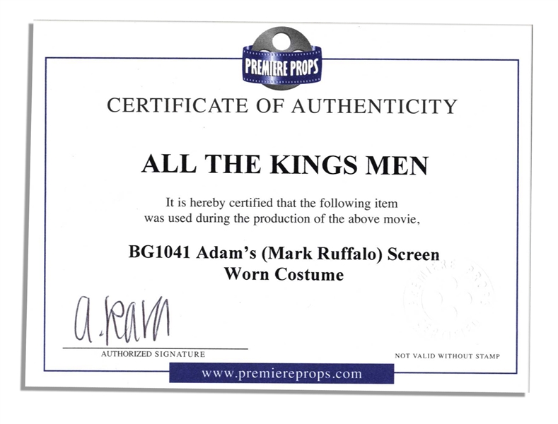 Academy Award-Nominated Actor Mark Ruffalo Screen-Worn Wardrobe From ''All The King's Men''