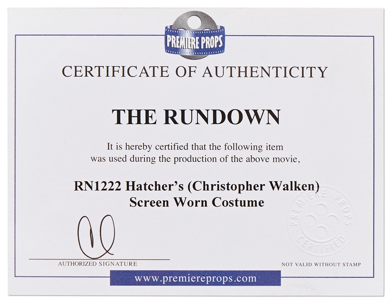 Christopher Walken Screen-Worn Costume From the 2003 Film, ''The Rundown''