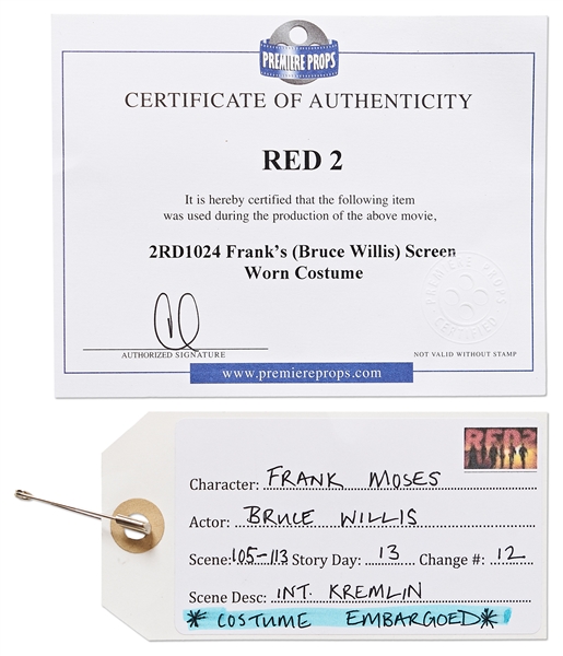 Action Star Bruce Willis' Screen-Worn Custom Dress Shirt From ''Red 2''