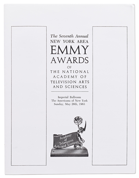 Program From the 1963 Emmy Awards Ceremony