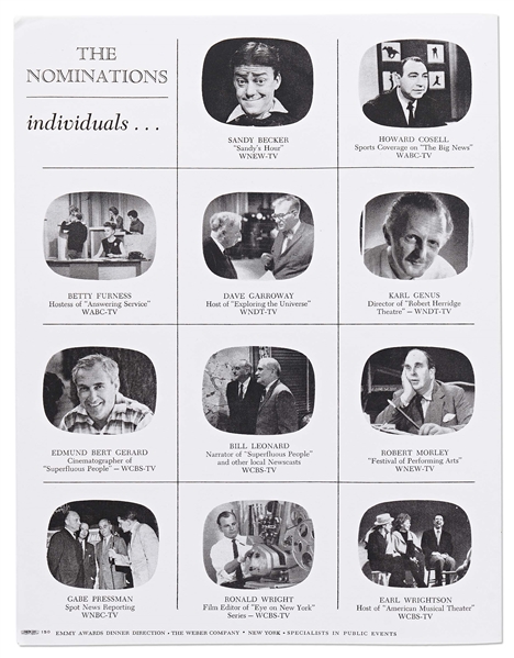 Program From the 1963 Emmy Awards Ceremony