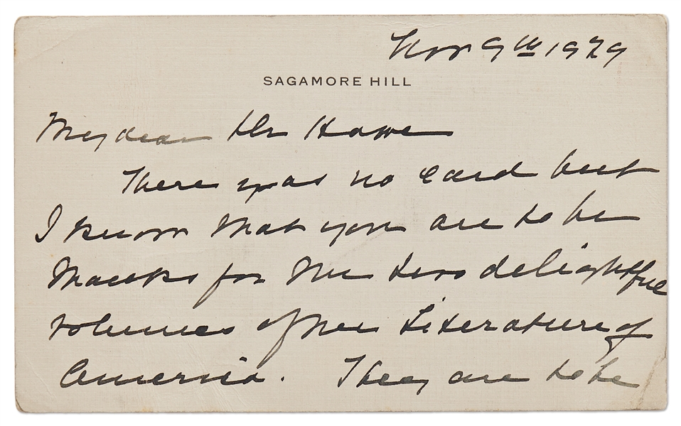 Edith Roosevelt Autograph Note Signed to Scribner's Editor Will David Howe