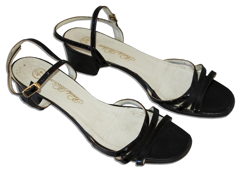 Greta Garbo Black Patent Leather Dress Sandals