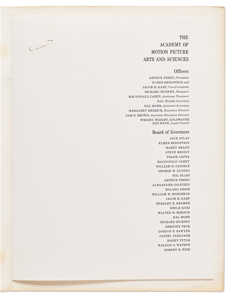 37th Academy Awards Presentation Program