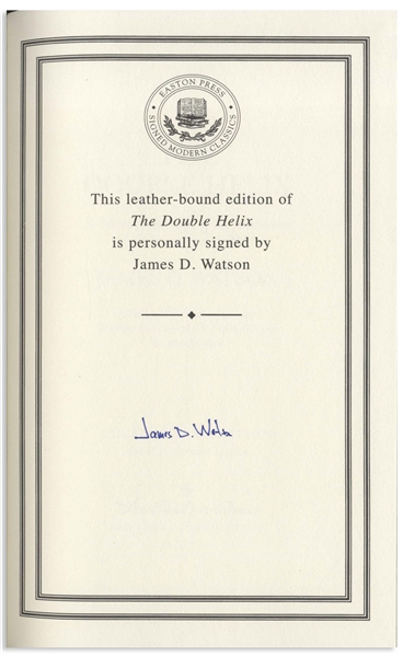 James Watson Signed Deluxe Edition of ''The Double Helix''