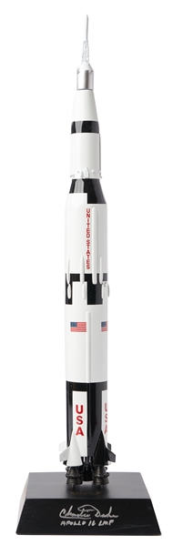 Charlie Duke Signed Apollo Saturn V Rocket Model