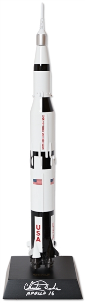 Charlie Duke Signed Apollo Saturn V Rocket Model