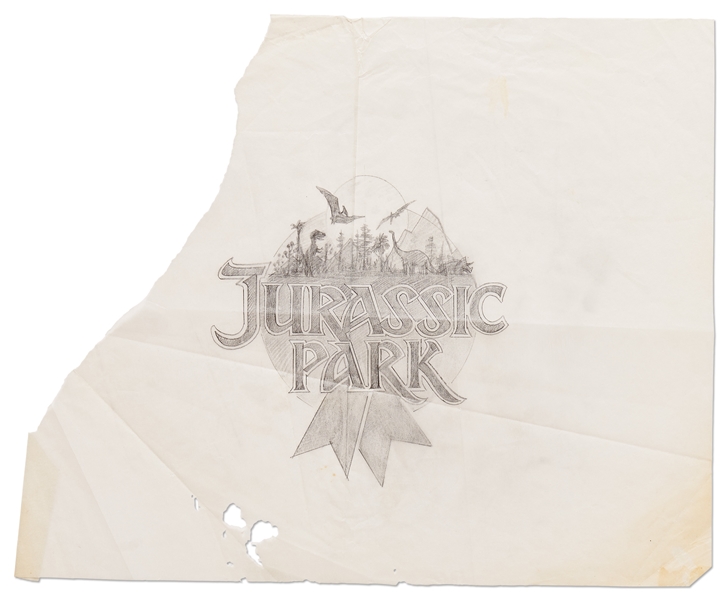 Original ''Jurassic Park'' Production Sketch Created in Development for the 1993 Film