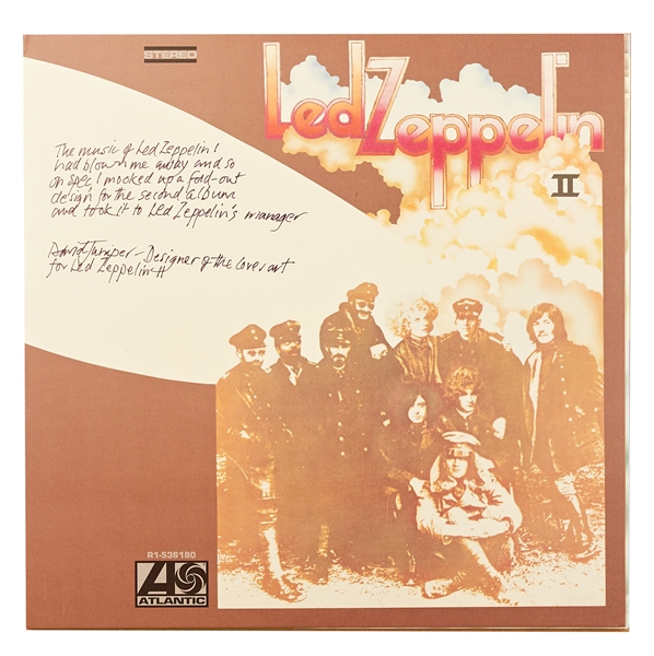 David Juniper Signed ''Led Zeppelin II'' Album -- ''...on spec, I mocked up a fold-out design for the second album and took it to Led Zeppelin's manager...''